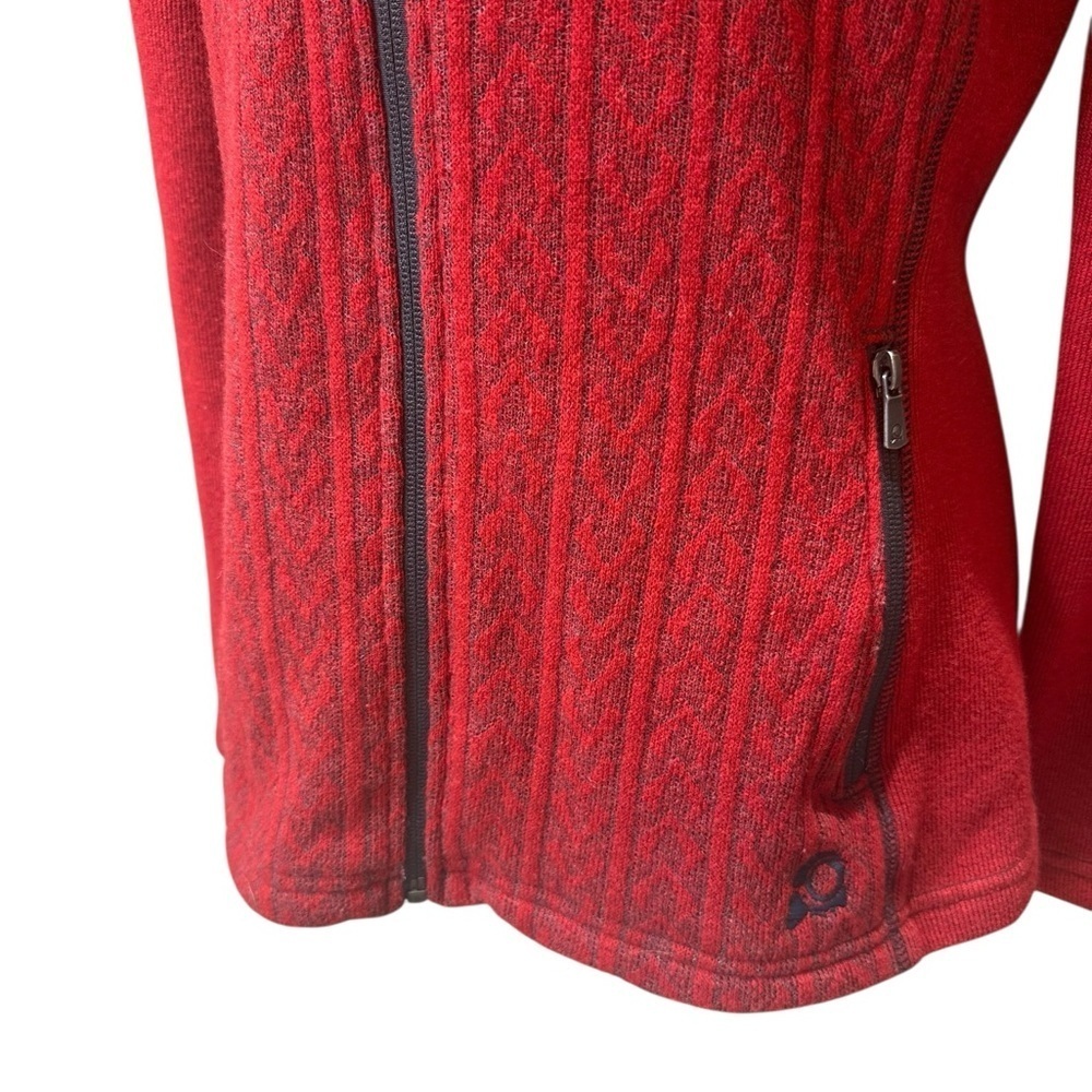 Women's Red Patterned Ski Jacket - Picture 6 of 7
